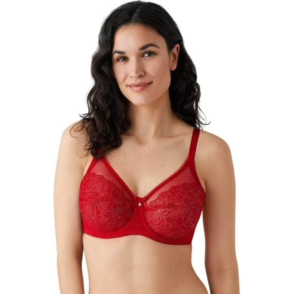Wacoal Model 855186 Retro Chic Full Figure Underwire Bra RED 36C 36 C New